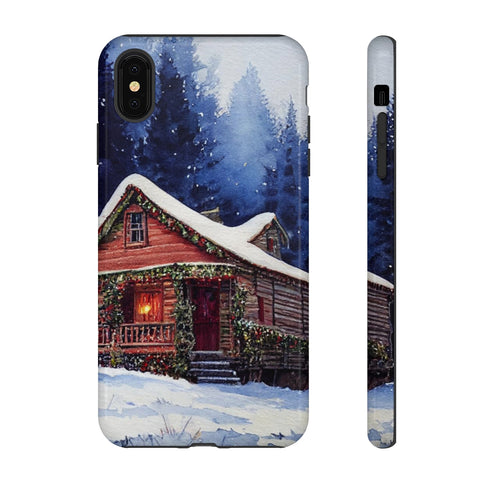 Cozy Christmas Cabin in the Snow - Impact Resistant Phone Case iPhone XS MAX Glossy